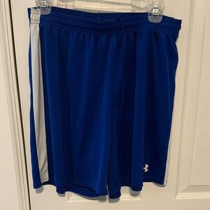 Under Armour Men’s Royal Blue Athletic Shorts with White Side Panels